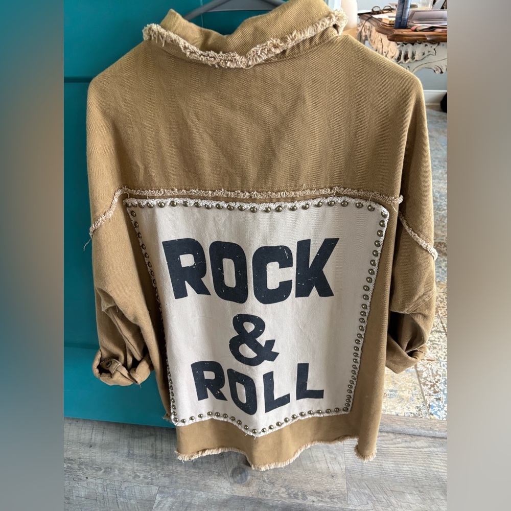 Fantastic Fawn Rock & Roll Patch Jacket - Tan